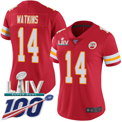 Kansas City Chiefs Nike #14 Sammy Watkins Red Super Bowl LIV 2020 Team Color Women Stitched NFL 100th Season Vapor Untouchable Limited Jersey->youth nfl jersey->Youth Jersey